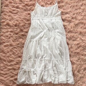 White Sleeveless Midi Dress